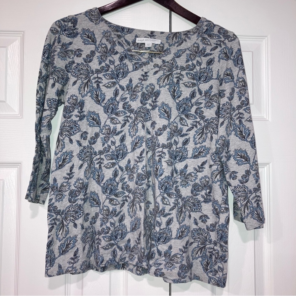Pure Jill Organically Grown Cotton Paisley Floral Shirt Small Petite
